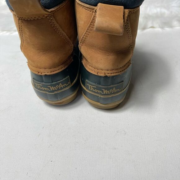 Thom McAn women’s thermolite Duck  lace up boots navy blue and tan leath… - Picture 5 of 6